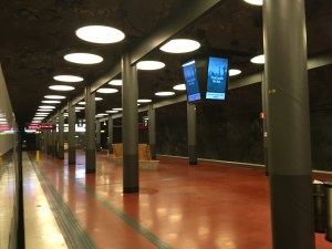 The Arlanda Express stop underground at Stockholm-Arlanda airport