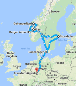 Where we covered on our trip (but not driving the whole way)